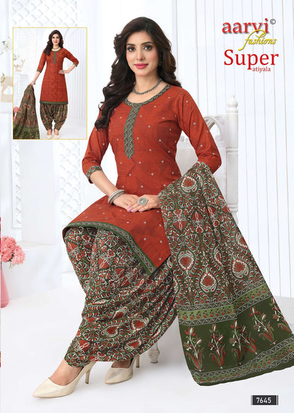Super Vol 5 Aarvi Fashions Readymade Cotton Patiyala Suits