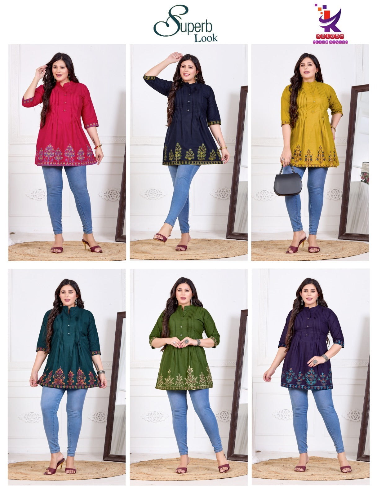 Superb Look Mlm Kalash Lifestyle Dhabu Cotton Fancy Tops Supplier