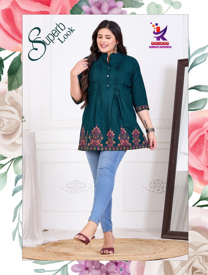 Superb Look Mlm Kalash Lifestyle Dhabu Cotton Fancy Tops Supplier