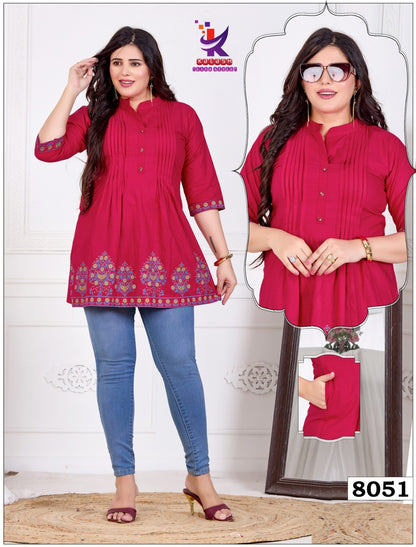 Superb Look Mlm Kalash Lifestyle Dhabu Cotton Fancy Tops Supplier