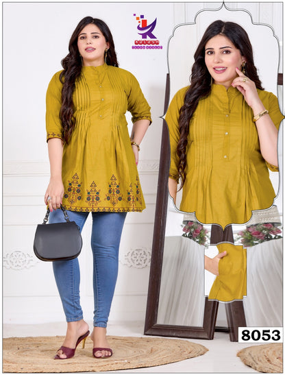 Superb Look Mlm Kalash Lifestyle Dhabu Cotton Fancy Tops Supplier