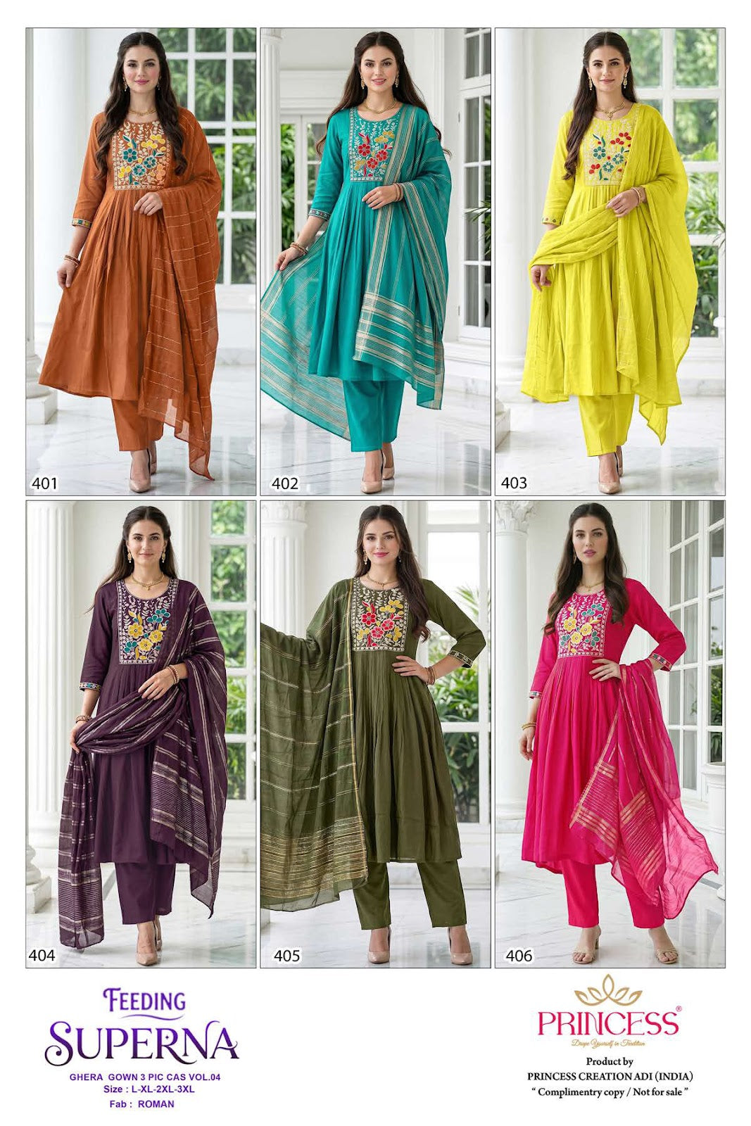 Superna Vol 4 Princess Creation Roman Feeding Readymade Suit Supplier