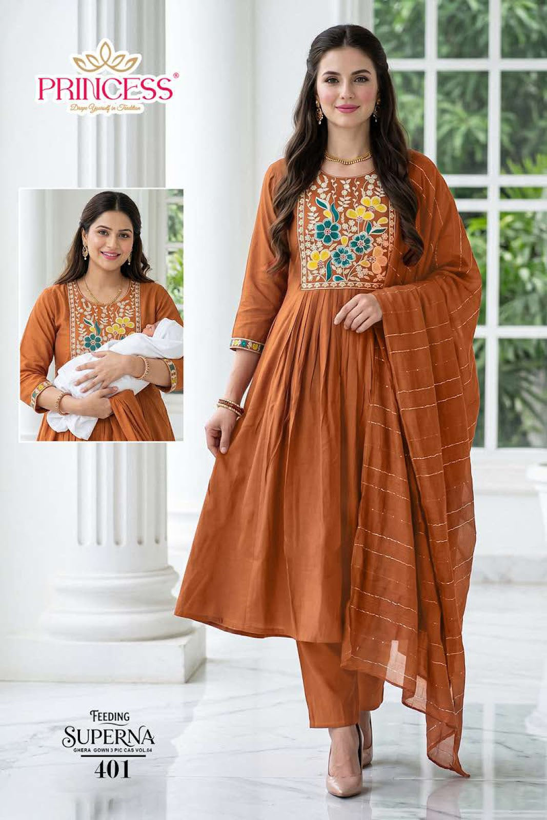Superna Vol 4 Princess Creation Roman Feeding Readymade Suit Supplier