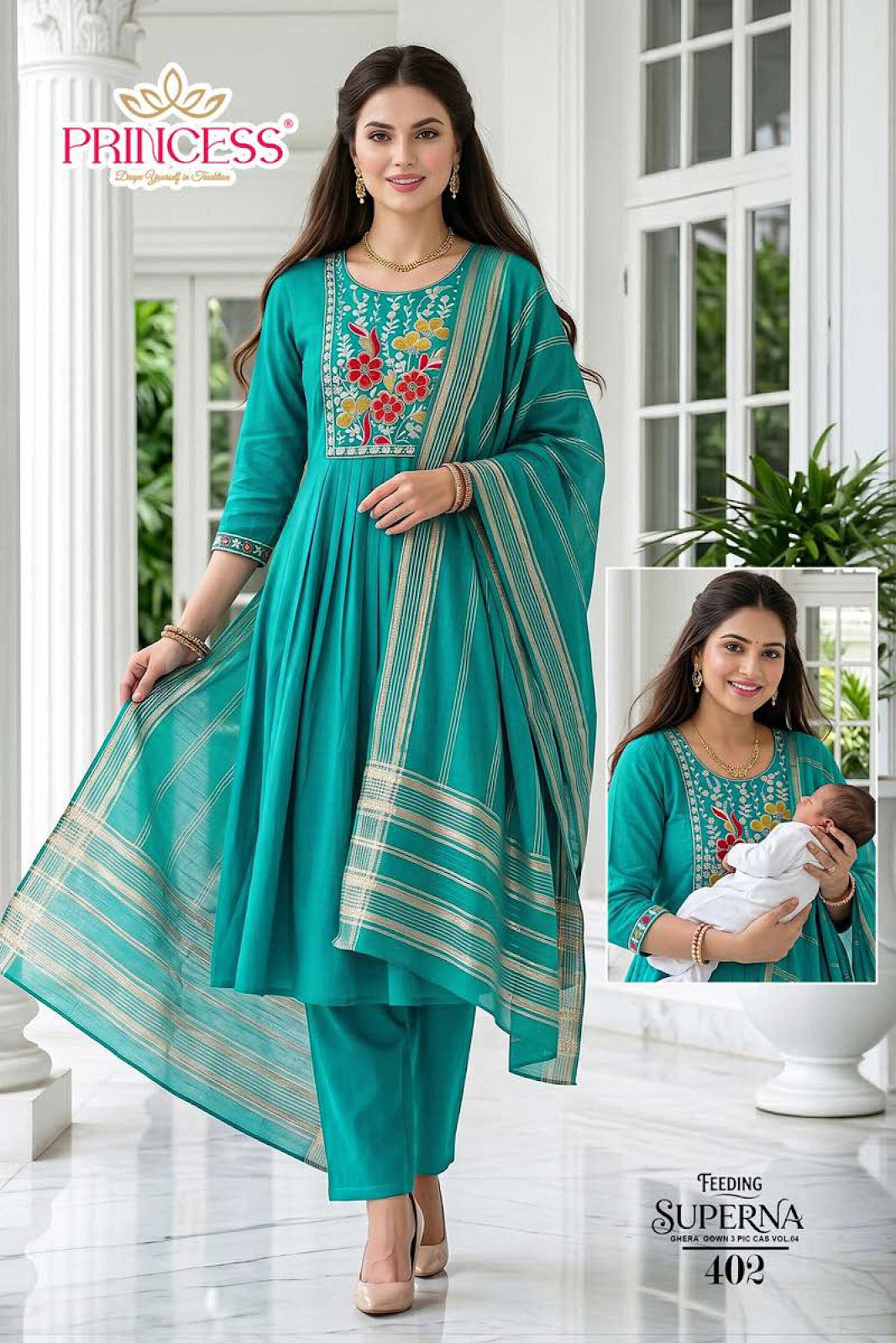Superna Vol 4 Princess Creation Roman Feeding Readymade Suit Supplier