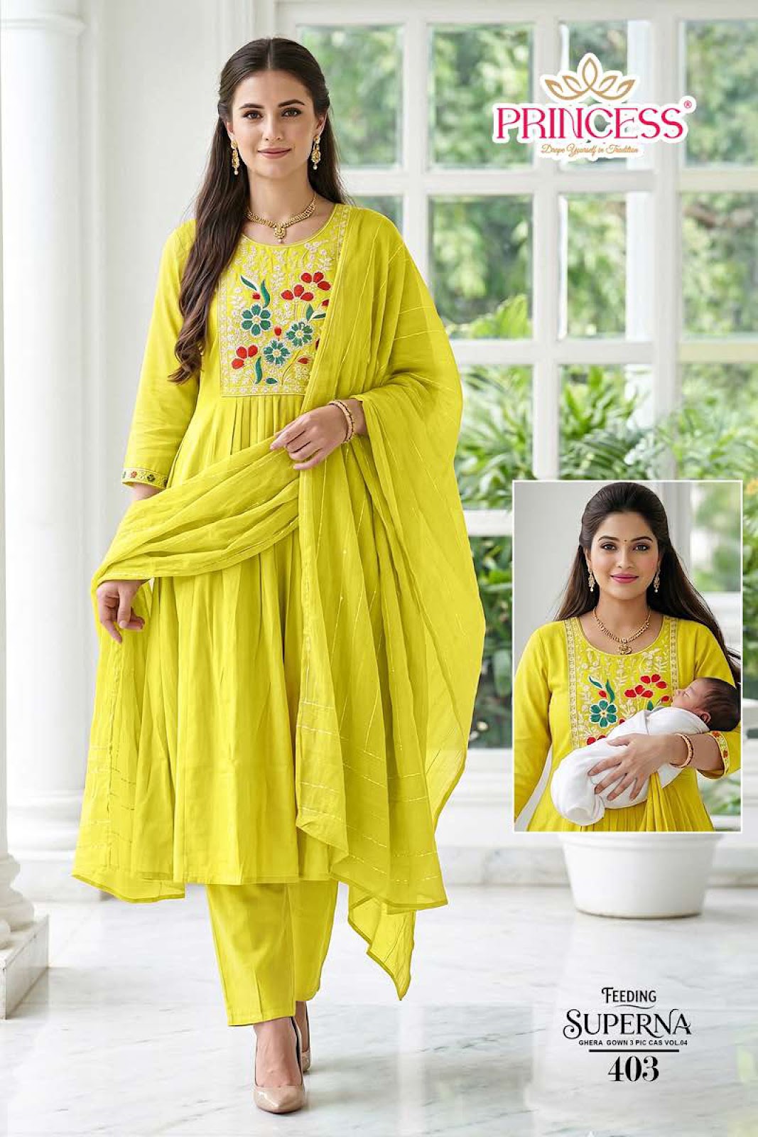 Superna Vol 4 Princess Creation Roman Feeding Readymade Suit Supplier