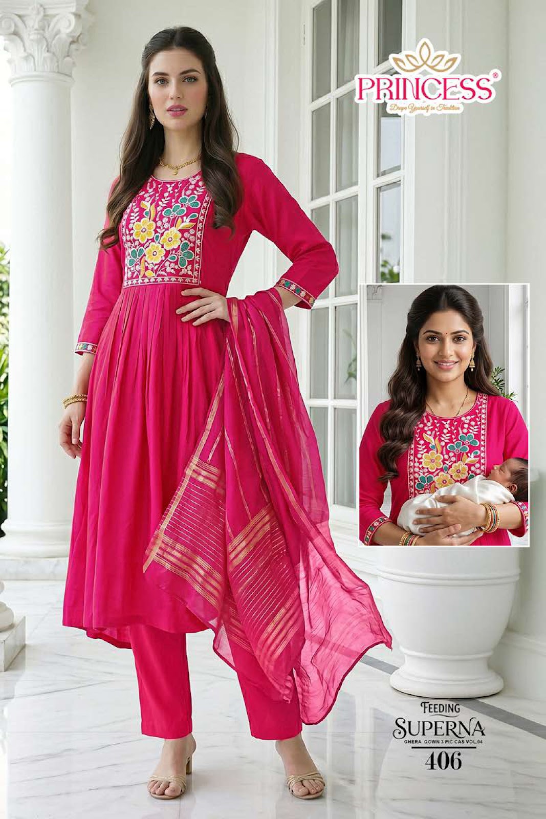 Superna Vol 4 Princess Creation Roman Feeding Readymade Suit Supplier