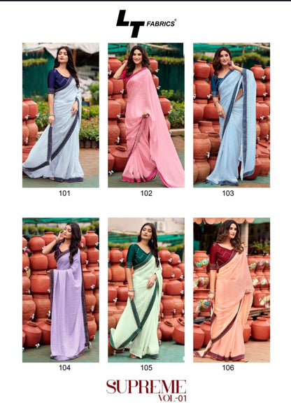 Supreme Vol 1 Lt Fabrics Satin Sarees Wholesaler India