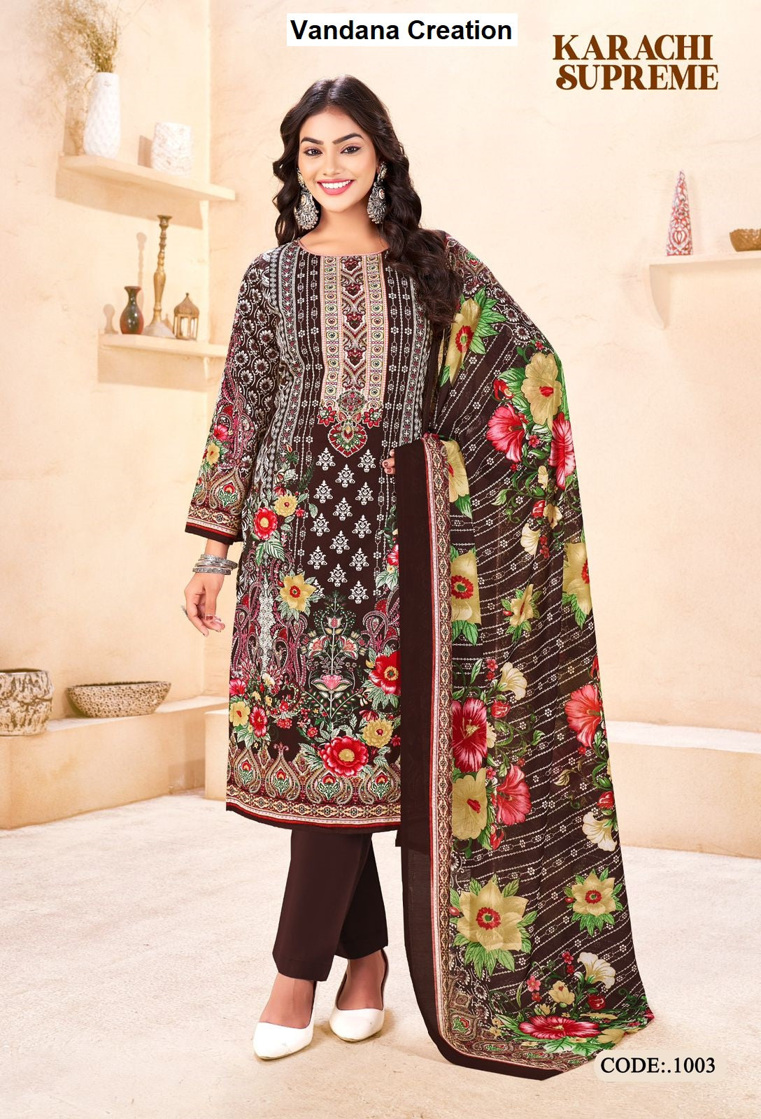 Supreme Vol 1 Vandana Creation Cotton Karachi Salwar Suits Wholesaler