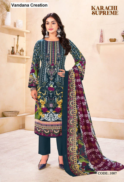 Supreme Vol 1 Vandana Creation Cotton Karachi Salwar Suits Wholesaler