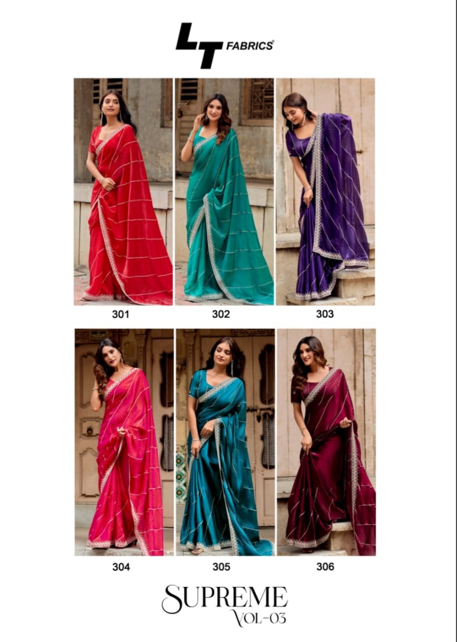 Supreme Vol 3 Lt Fabrics Sarees Wholesaler