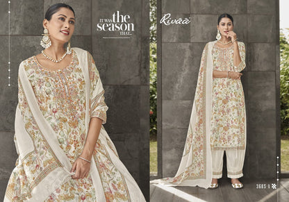 Suprita Rivaa Jaam Satin Pant Style Suits Manufacturer