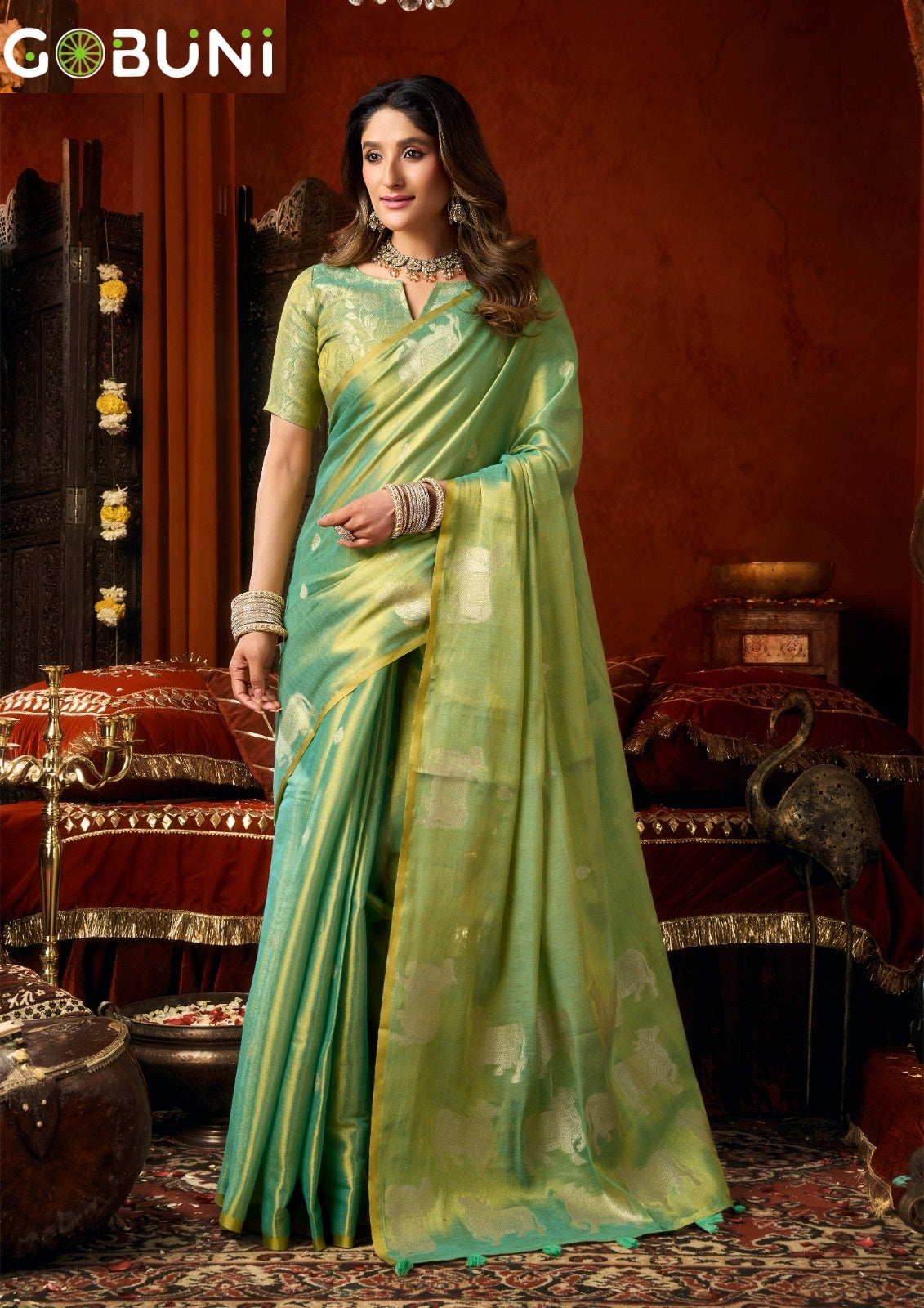 Supriya Gobuni Tissue Sarees Wholesale Price