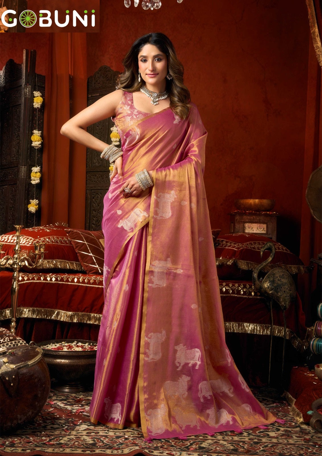 Supriya Gobuni Tissue Sarees Wholesale Price