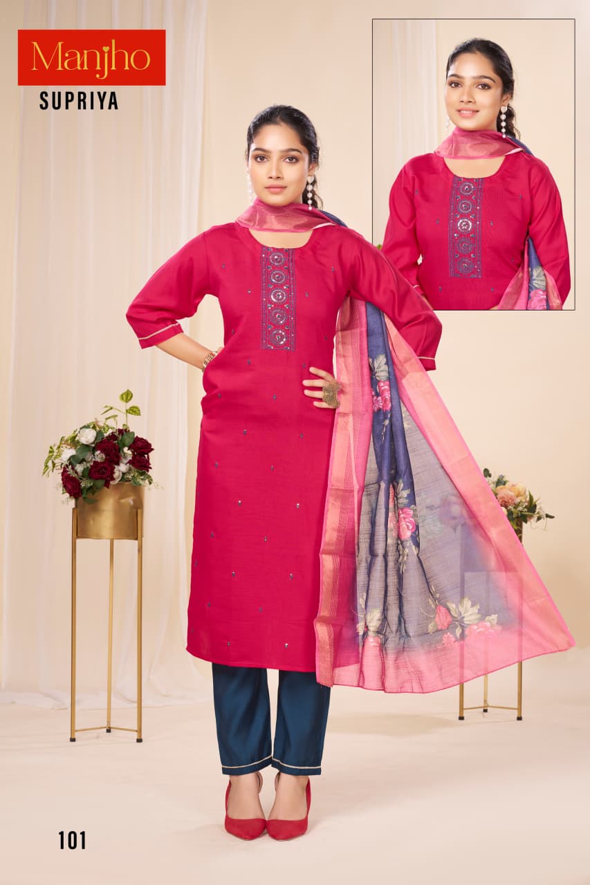 Supriya Manjho Vetican Readymade Pant Style Suits Exporter Gujarat