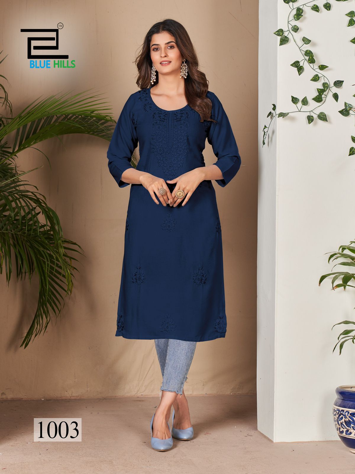 Supriya Nx Blue Hills Rayon 14Kg Straight Cut Kurtis Wholesale Price