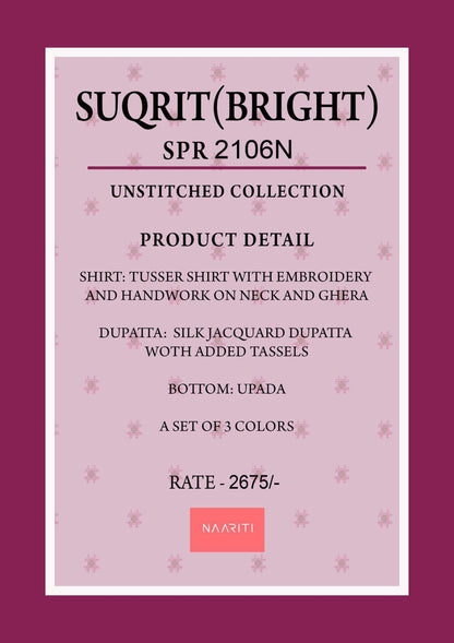 Suqrit Bright Naariti Tusser Pant Style Suits Manufacturer Ahmedabad