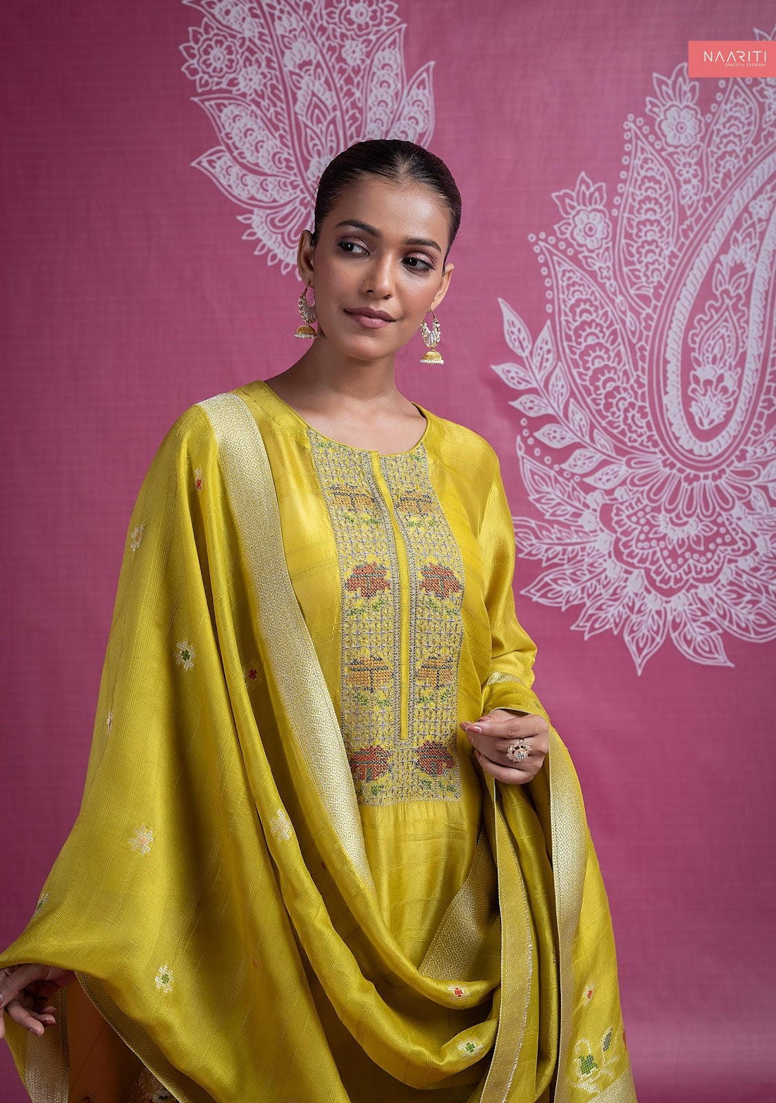 Suqrit Bright Naariti Tusser Pant Style Suits Manufacturer Ahmedabad