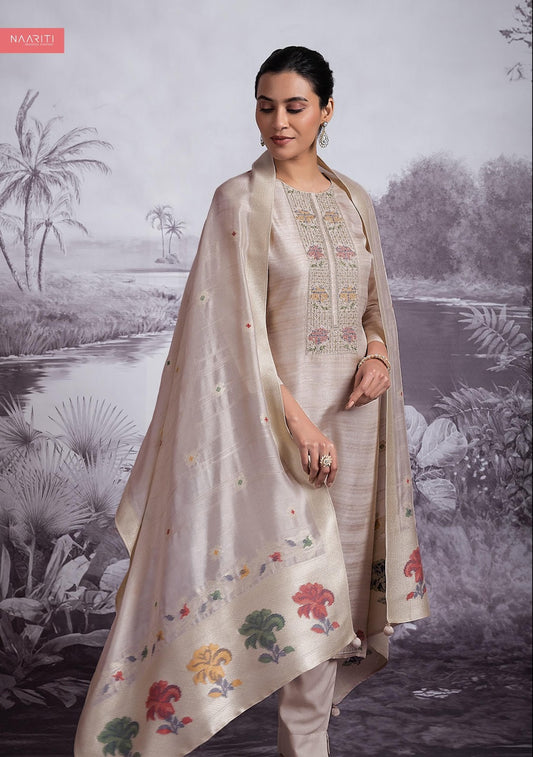 Suqrit Naariti Tussar Pant Style Suits Manufacturer India