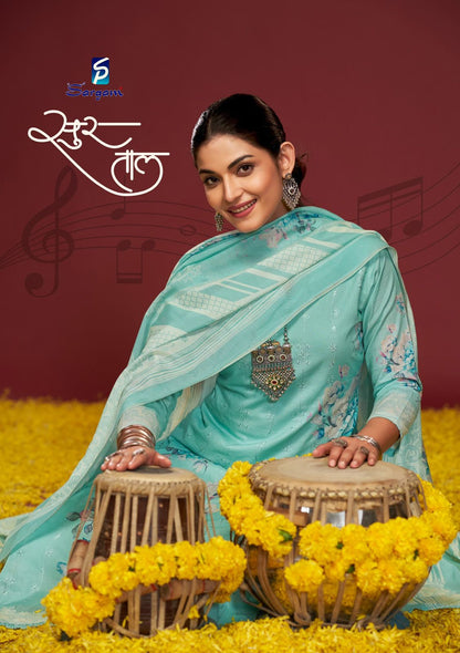 Sur Taal Sargam Prints Pure Lawn Pant Style Suits Wholesaler