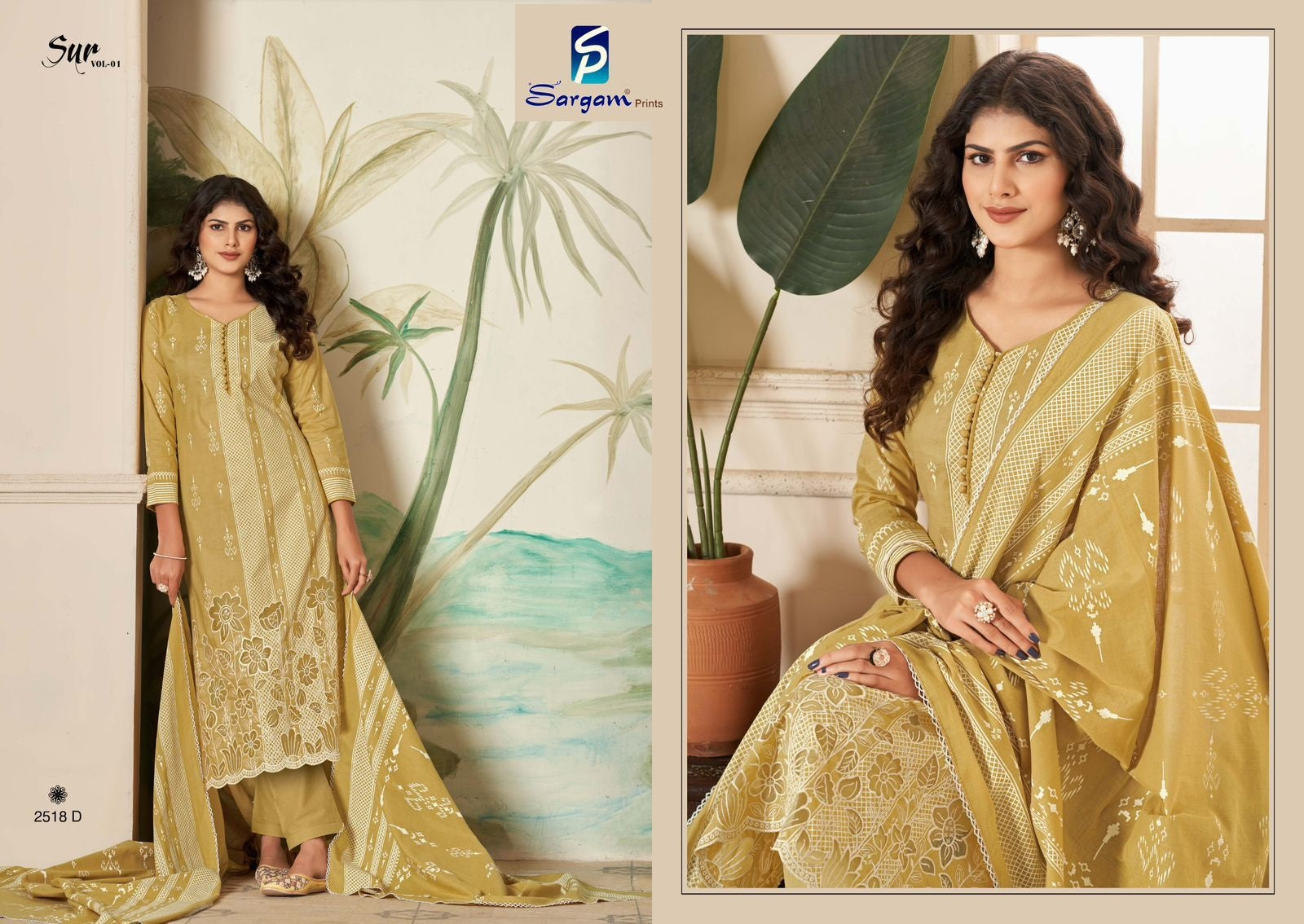 Sur Vol 1 Sargam Prints Pure Cotton Plazzo Style Suits Exporter