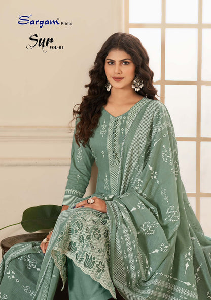 Sur Vol 1 Sargam Prints Pure Cotton Plazzo Style Suits Exporter