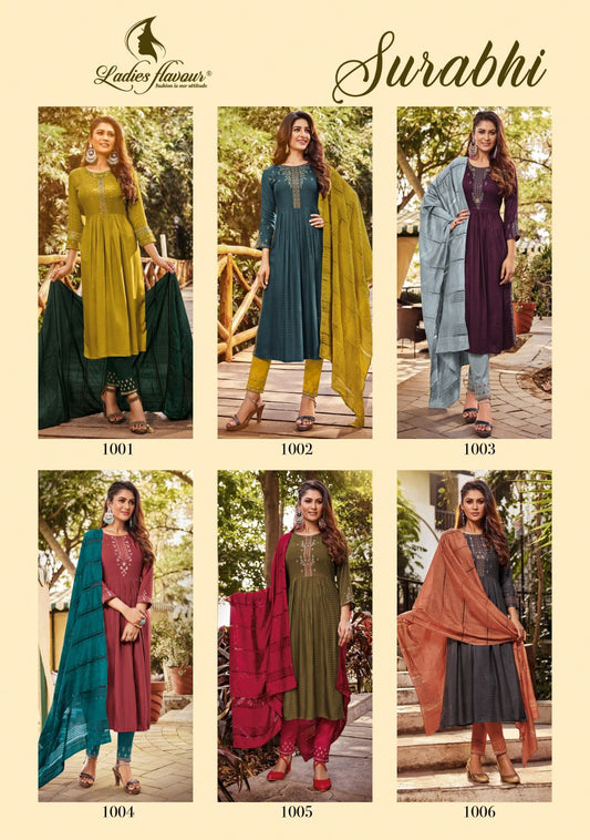 Surabhi Ladies Flavour Rayon Readymade Pant Style Suits
