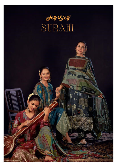 Surahi Jay Vijay Pure Muslin Pant Style Suits Supplier Gujarat