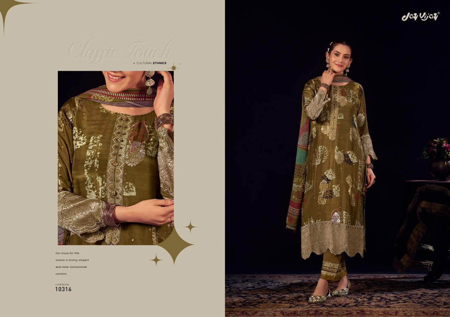 Surahi Jay Vijay Pure Muslin Pant Style Suits Supplier Gujarat