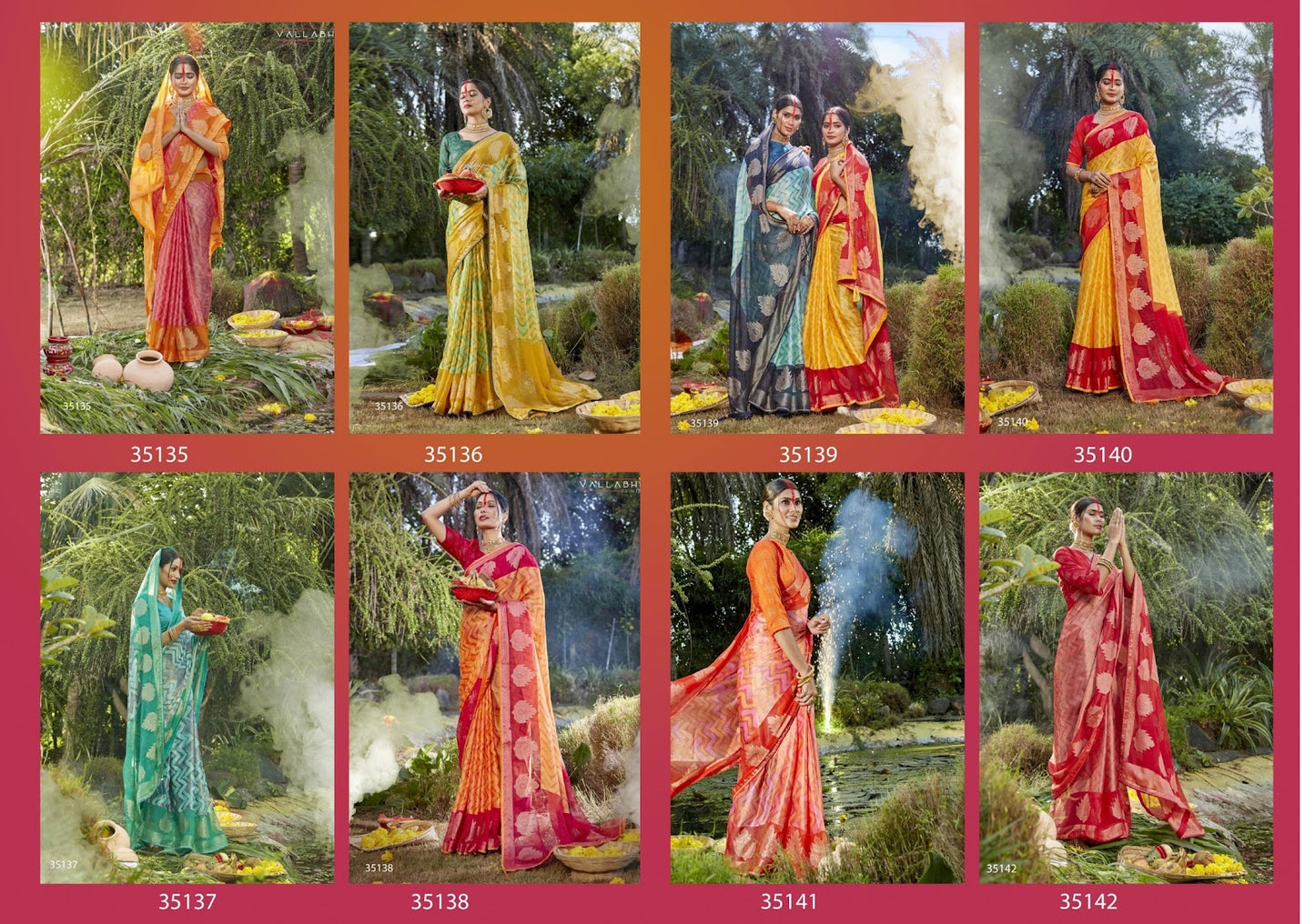 Suraj Ki Lalima Vallabhi Prints Brasso Sarees Wholesaler Ahmedabad