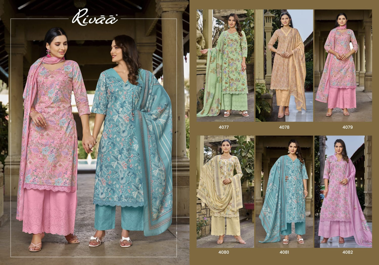 Suranya Rivaa Plazzo Style Suits Wholesale Price