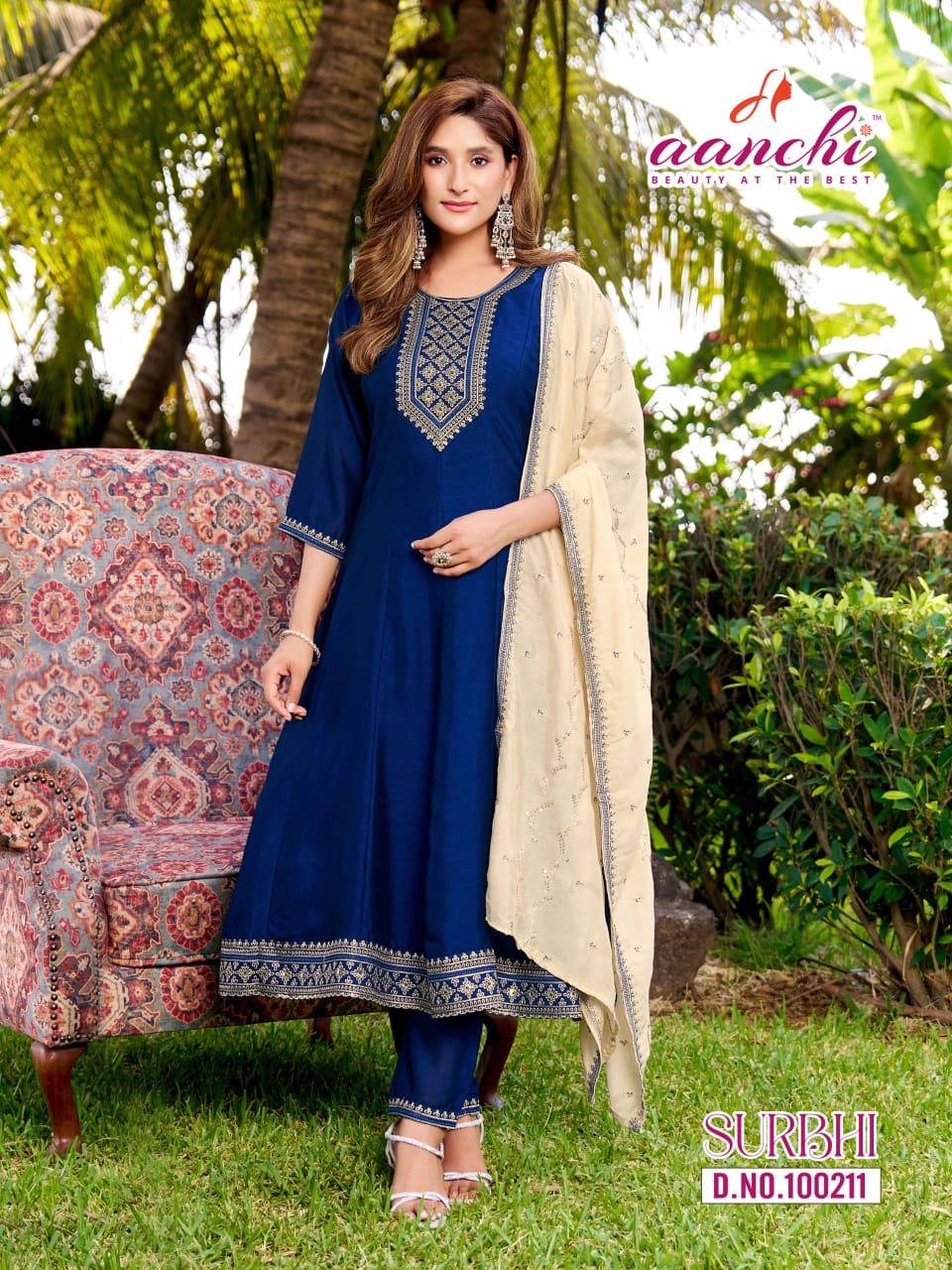Surbhi Aanchi Vichitra Silk Readymade Anarkali Suits Wholesaler Gujarat