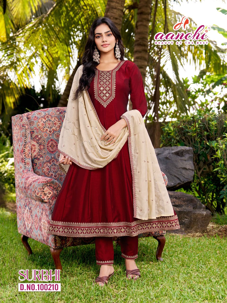 Surbhi Aanchi Vichitra Silk Readymade Anarkali Suits Wholesaler Gujarat
