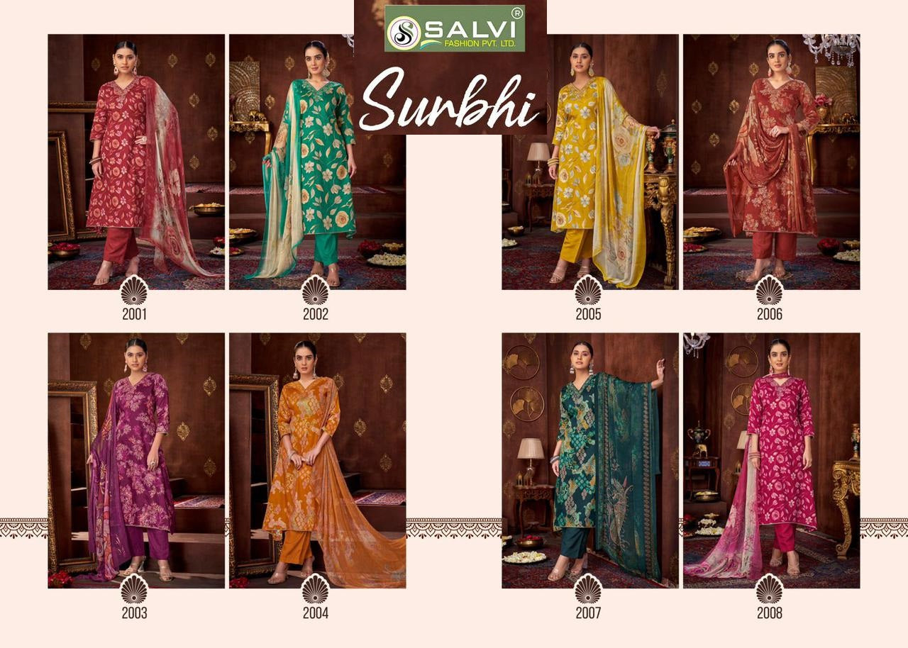 Surbhi Salvi Fashion Jam Silk Pant Style Suits Exporter Gujarat