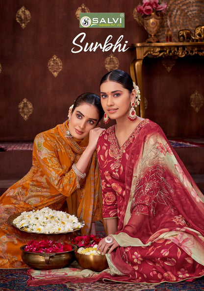 Surbhi Salvi Fashion Jam Silk Pant Style Suits Exporter Gujarat