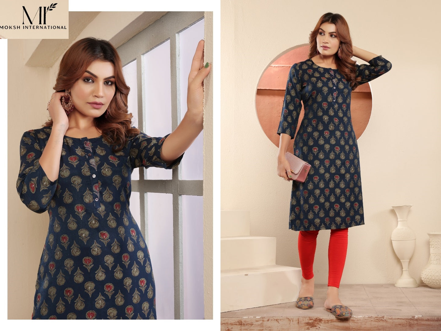 Surbhi Vol 1 5122-5123 Moksh Viscose Muslin Kurtis Supplier India