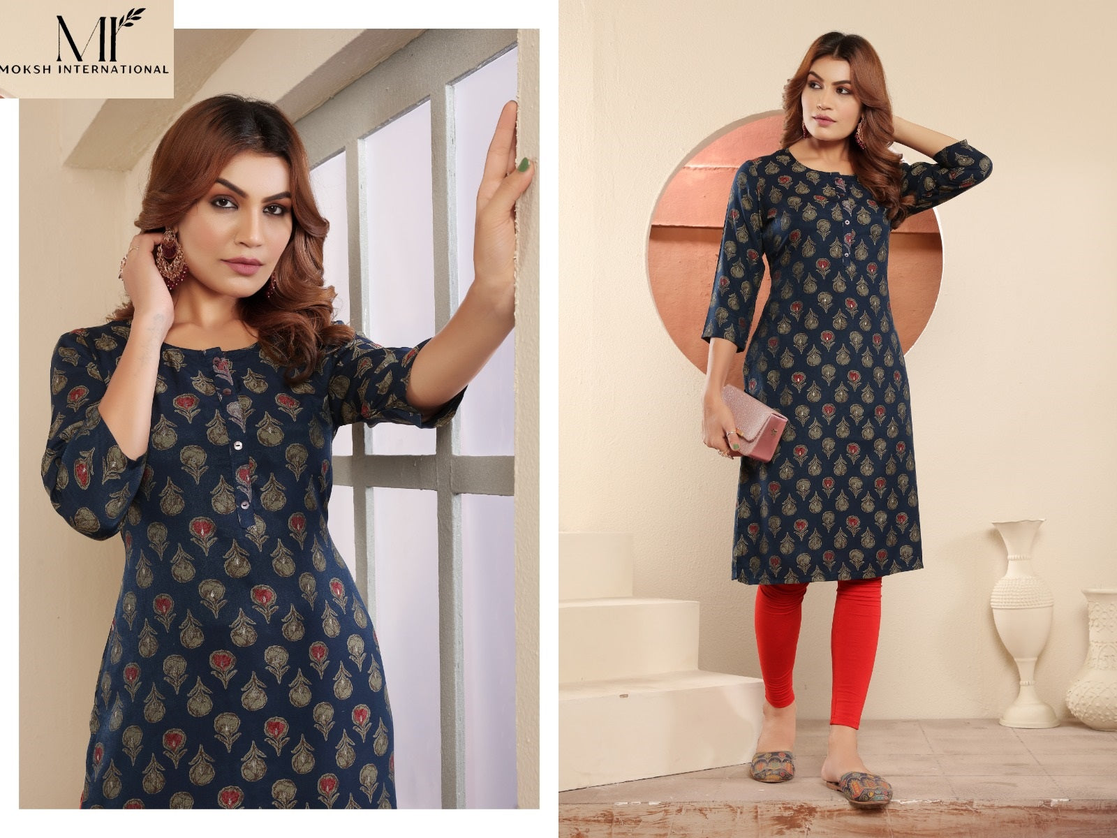 Surbhi Vol 1 5122-5123 Moksh Viscose Muslin Kurtis Supplier India