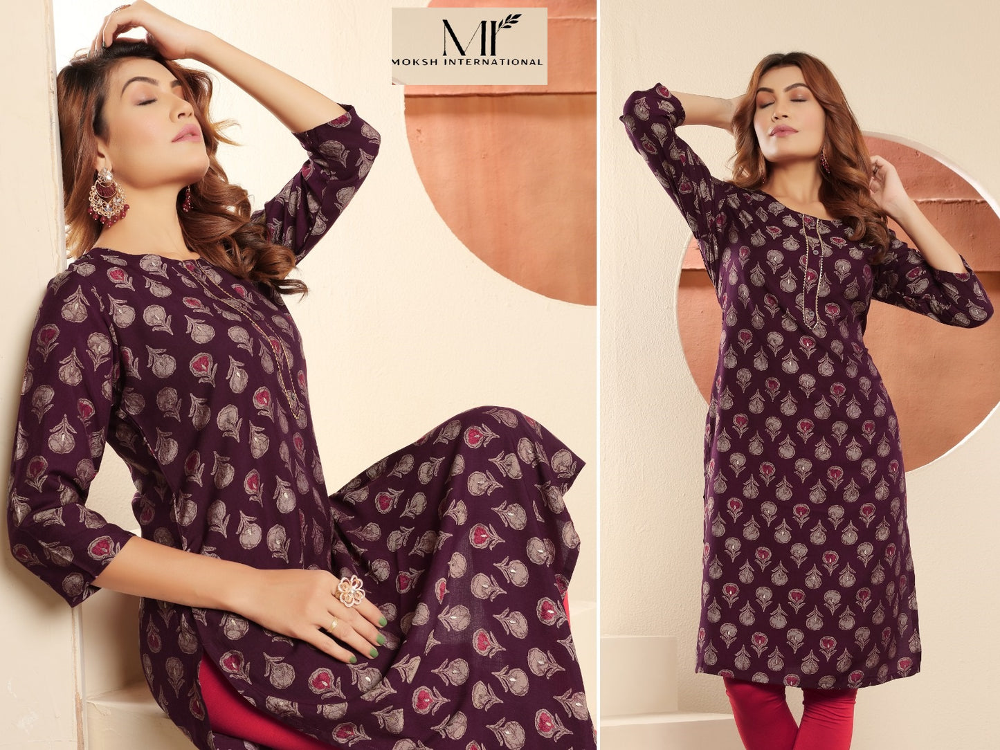 Surbhi Vol 1 5122-5123 Moksh Viscose Muslin Kurtis Supplier India