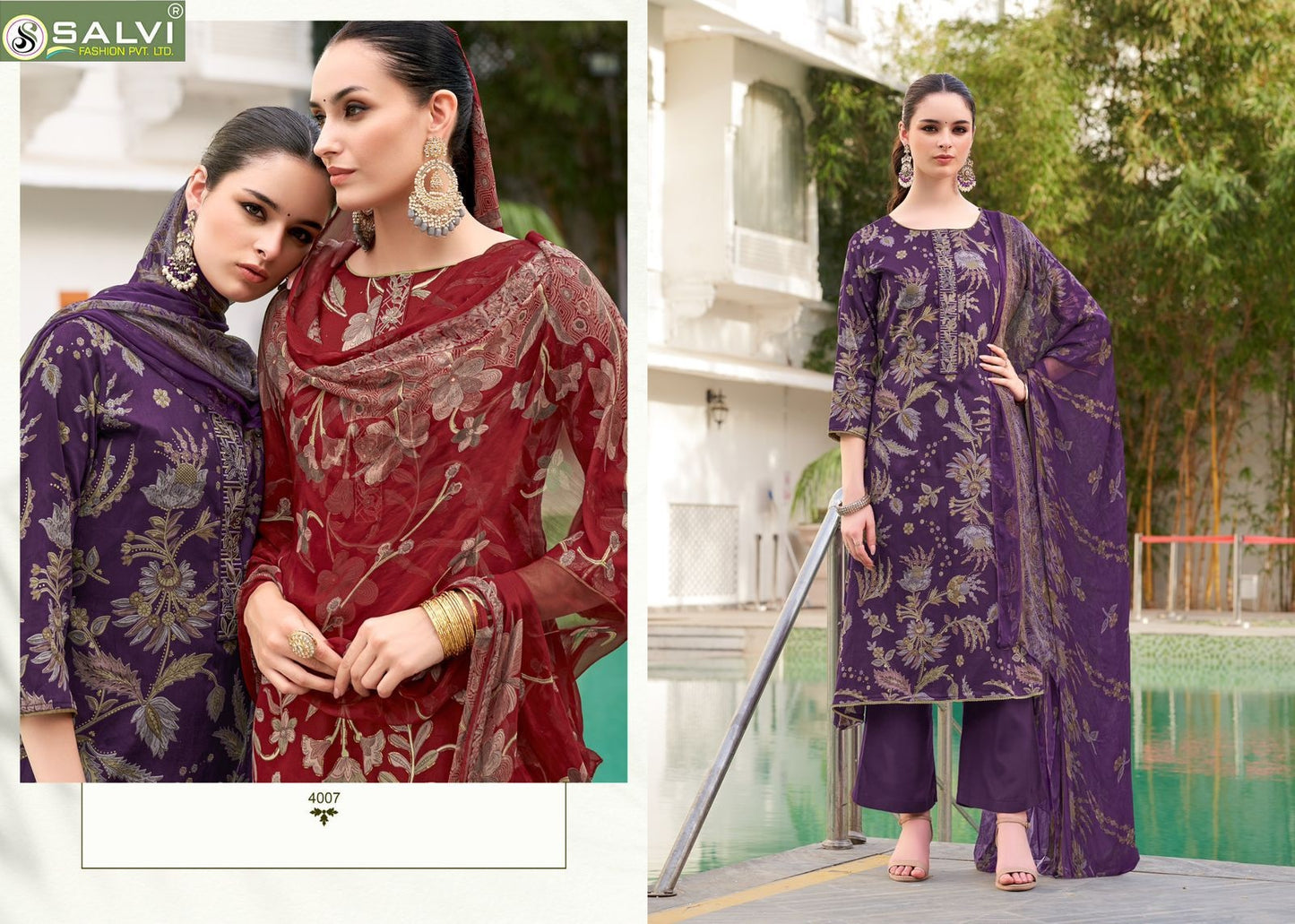 Surbhi Vol 4 Salvi Fashion Jam Silk Pant Style Suits Supplier