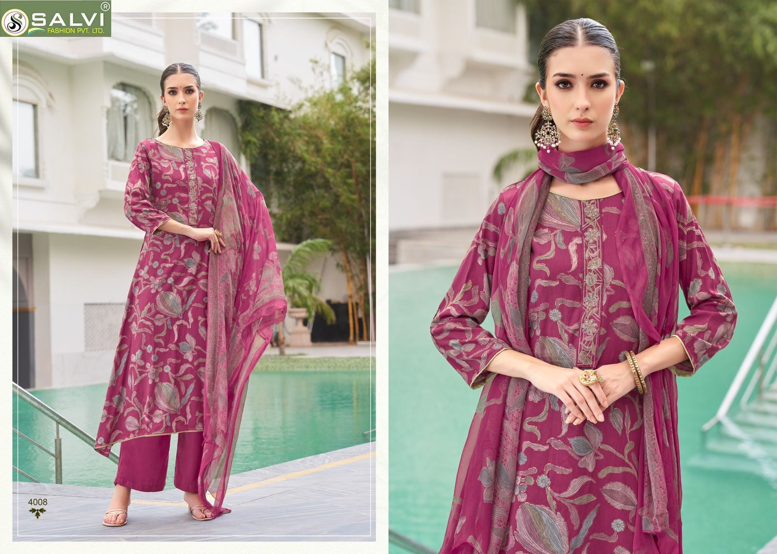 Surbhi Vol 4 Salvi Fashion Jam Silk Pant Style Suits Supplier