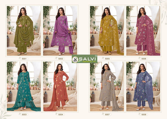 Surbhi Vol 5 Salvi Fashion Jam Silk Plazzo Style Suits Manufacturer Ahmedabad