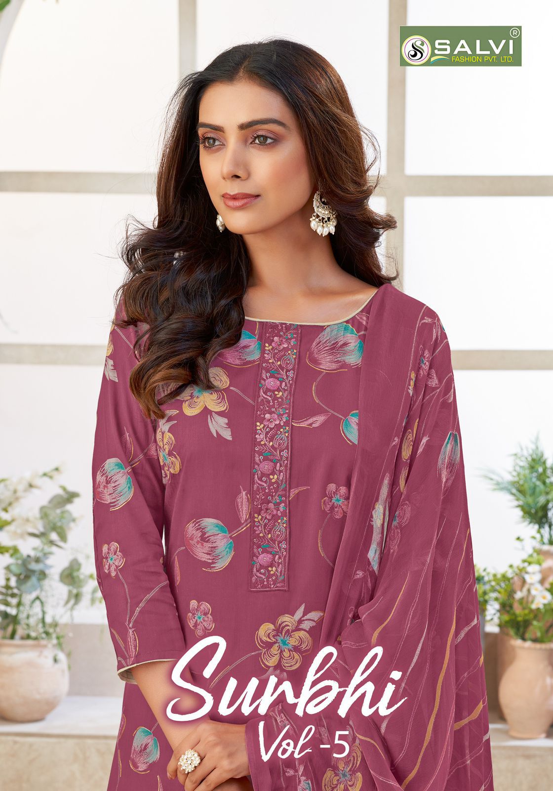 Surbhi Vol 5 Salvi Fashion Jam Silk Plazzo Style Suits Manufacturer Ahmedabad
