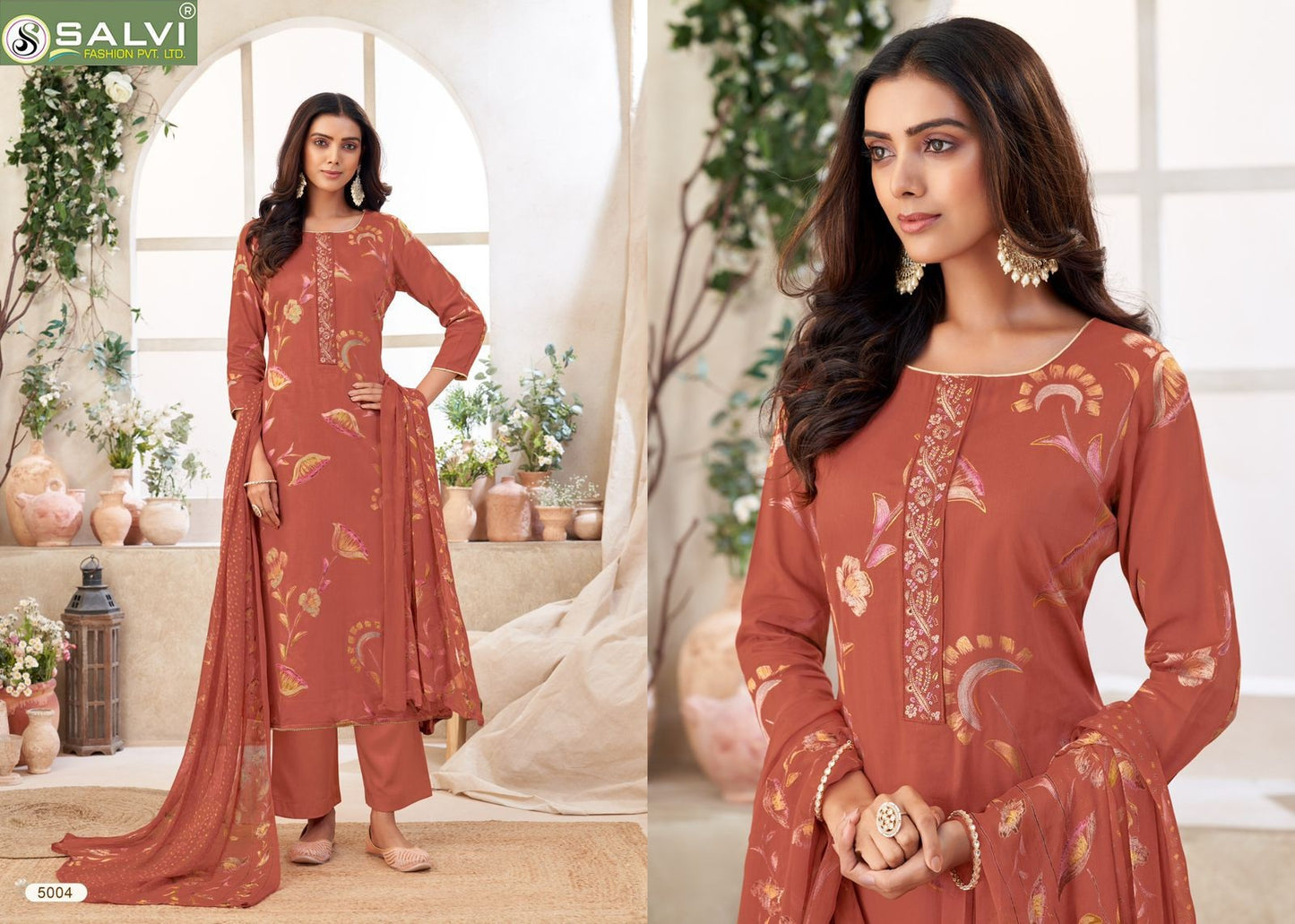 Surbhi Vol 5 Salvi Fashion Jam Silk Plazzo Style Suits Manufacturer Ahmedabad