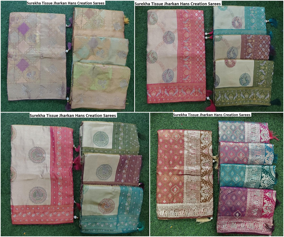 Surekha Tissue Jharkan Hans Creation Sarees Manufacturer Ahmedabad