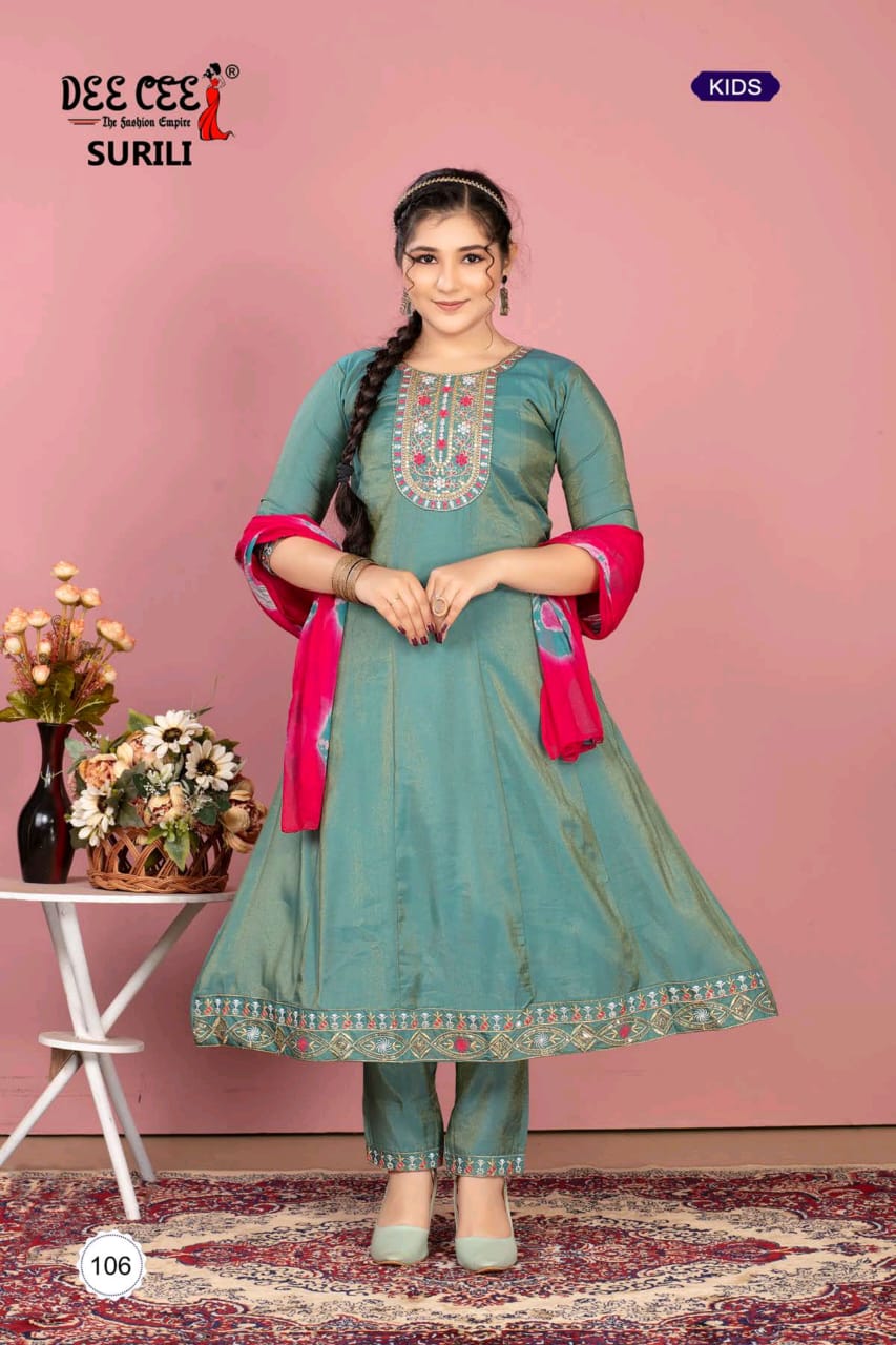 Surili Anarkali Deecee Girls Readymade Pant Suits Wholesale Price
