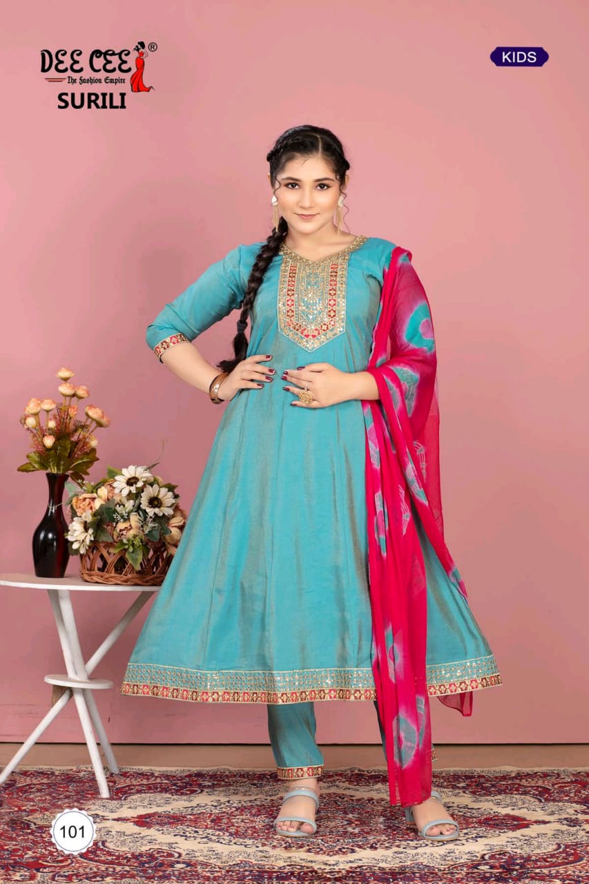 Surili Anarkali Deecee Girls Readymade Pant Suits Wholesale Price