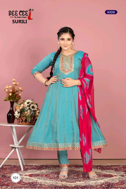 Surili Anarkali Deecee Girls Readymade Pant Suits Wholesale Price