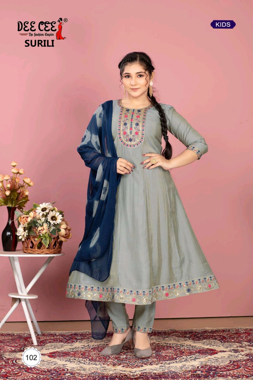 Surili Anarkali Deecee Girls Readymade Pant Suits Wholesale Price