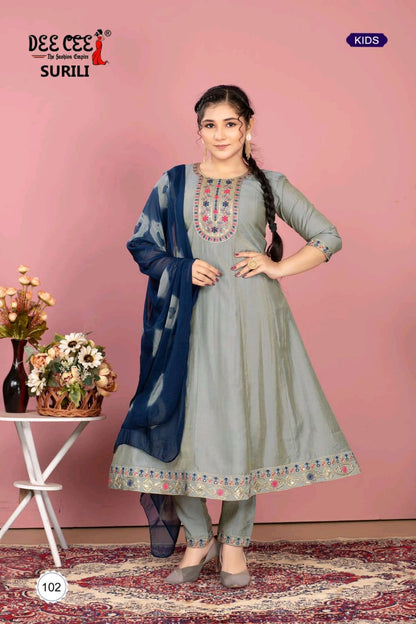 Surili Anarkali Deecee Girls Readymade Pant Suits Wholesale Price