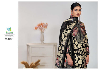 Surkh Karva Designer Studio Viscose Muslin Pant Style Suits Wholesale Price