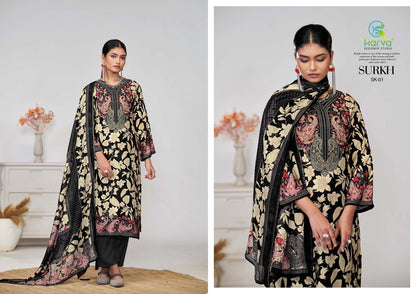Surkh Karva Designer Studio Viscose Muslin Pant Style Suits Wholesale Price